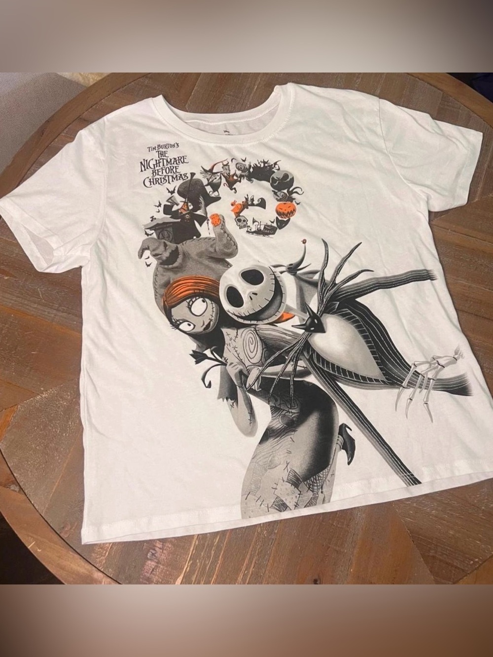 Disney Nightmare Before Christmas Jack Skellington white t-shirt XL